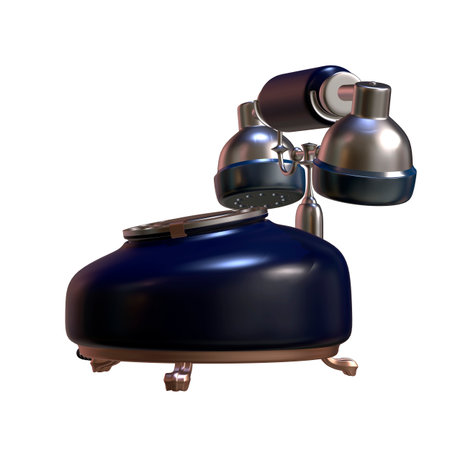 retro style dial vintage phone 3d illustrationの写真素材
