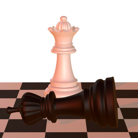 3d illustration of chess  situation with figuresの写真素材