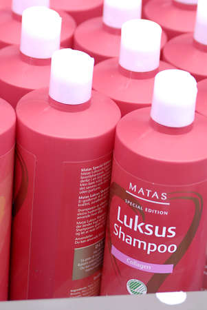Copenhagen / Denmark. Several bottles of Matas Luxus shamppo christmas sale 1 Nov. 2012 Copenhagen / Denmark. Several bottles of Matas Luxus shamppo christmas sale 1 Nov. 2012
