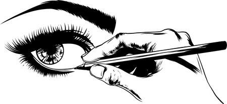 Beautiful Women Eyes with make upのイラスト素材