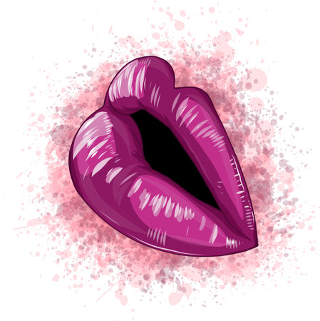 Lips,lip shape red women,kiss,mouth.Valentines mothers day .Love,sexy,face,kiss,wedding card,background,banner.Red kissing sexy girl lips isolated icon.lips vector March Women s Dayのイラスト素材