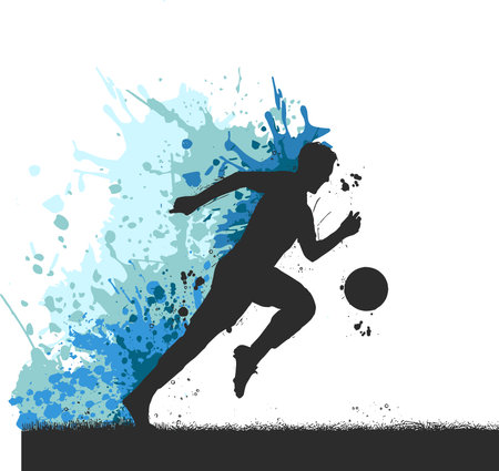 Soccer player kicking ball. illustration of sportのイラスト素材
