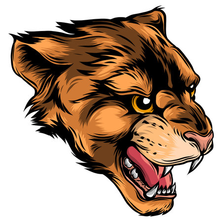Cougar Panther Mascot Head Vector Graphic illustrationのイラスト素材