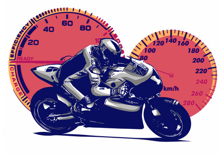 vector illustration Sport superbike motorcycle with strumentsのイラスト素材
