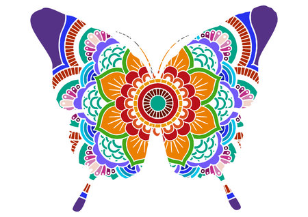 a colorful butterfly Morpho didiusのイラスト素材