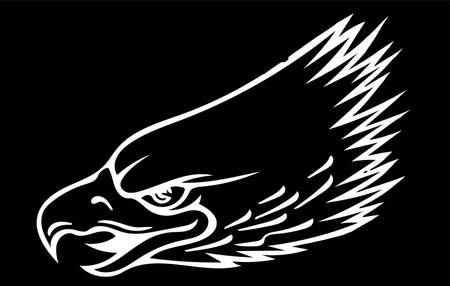 illustration a Eagle Head mascot in the black backgroundのイラスト素材