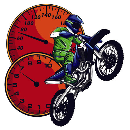 Motorbike rider, abstract vector silhouette. Road motorcycle racingのイラスト素材