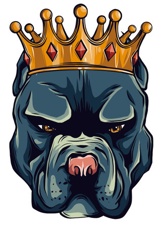 vector Dog illustration king in white backgroundのイラスト素材