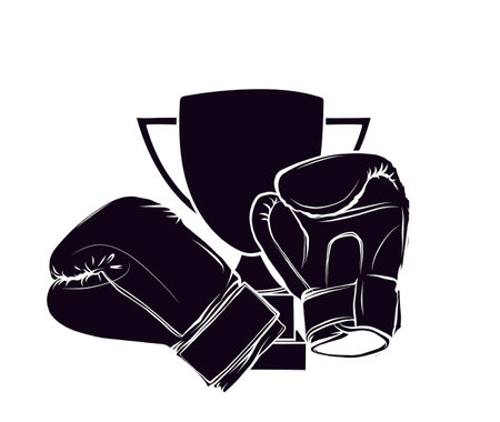 Vintage Boxing Gloves vector illustration on white backgroundのイラスト素材