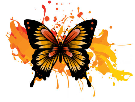Vector illustration decorative butterfly with stain designのイラスト素材