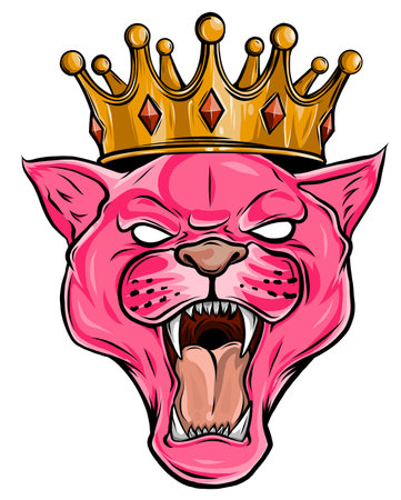 Panther in the crown. Vector illustration designのイラスト素材
