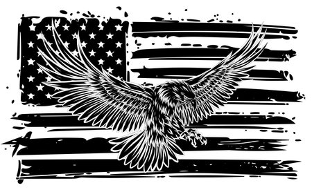The national symbol of USA. Flag and Eagle. vectorのイラスト素材