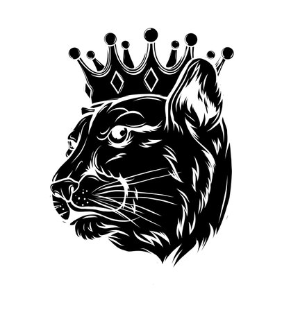 Panther in the crown. Vector illustration designのイラスト素材