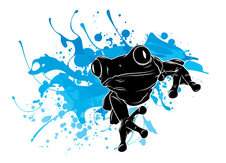 vector illustration tropical red eyed tree frogのイラスト素材