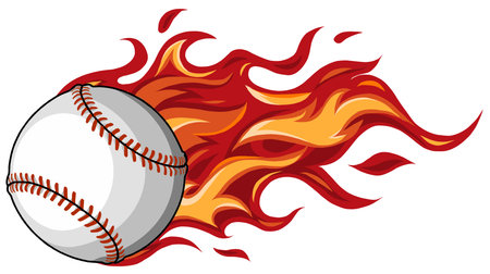 Baseball with flames in white background vector illustrationのイラスト素材