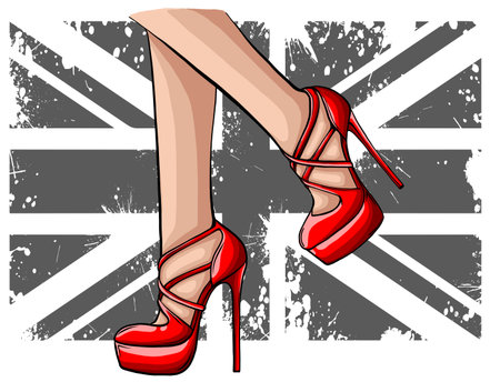 Elegant sexy women high heel shoe vector isolated vector illustrationのイラスト素材