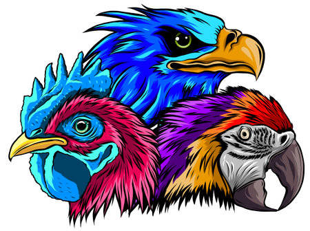 vector illustration of mascot of rooster headのイラスト素材
