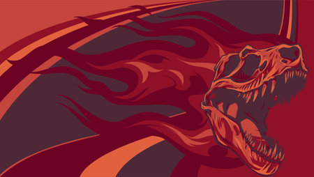 Dinosaur Skull. Drawing Of T-Rex Skull vectorのイラスト素材