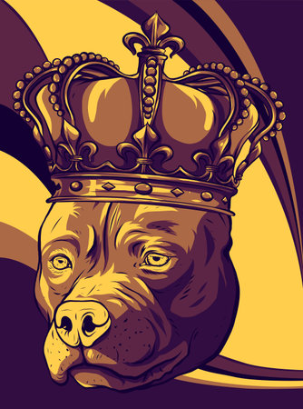 King Dog vector illustration on colored backgroundのイラスト素材