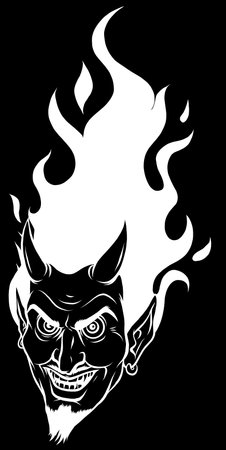 Evil burning silhouette in black background. Illustration vector imageのイラスト素材