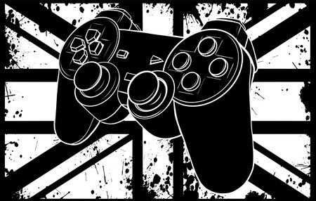 Gaming controller with england flag vector illustrationのイラスト素材