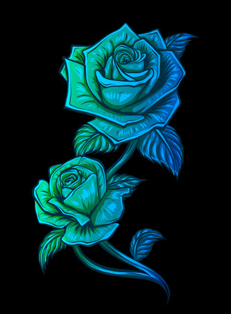 Rose flower vector design, beautiful rose flower art and illustrationのイラスト素材