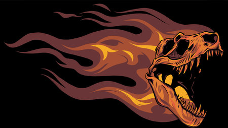 Dinosaur Skull. Drawing Of T-Rex Skull vectorのイラスト素材