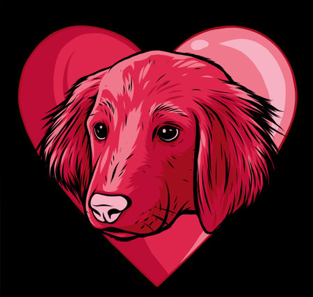 A Dog in love shape or mascot vectorのイラスト素材