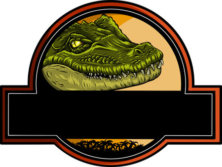 crocodile head in a logo vector designのイラスト素材