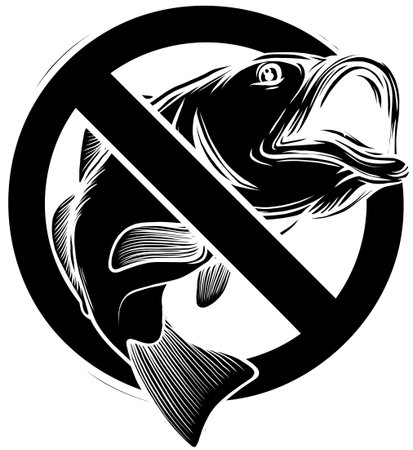 ban Fish silhouette symbol vector illustration designのイラスト素材