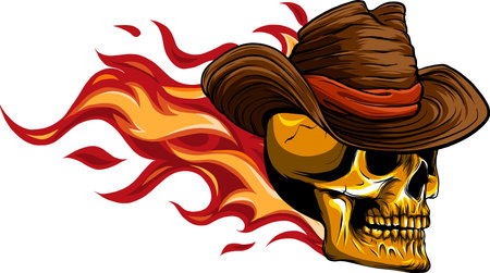 vector illustration of Skull cowboyのイラスト素材