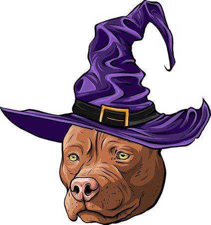 cute dog use hat wizard mascot designのイラスト素材
