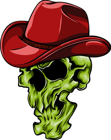 Vector illustration of Cowboy skullのイラスト素材