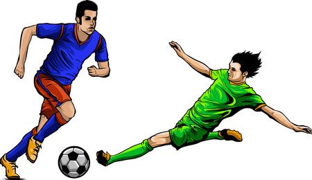 Soccer stadium players. Football matchのイラスト素材