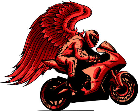Vector Motorcycle wings racing on white backgroundのイラスト素材