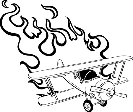 monochrome Vintage Airplanes Hand Drawn Illustrations Vectorのイラスト素材