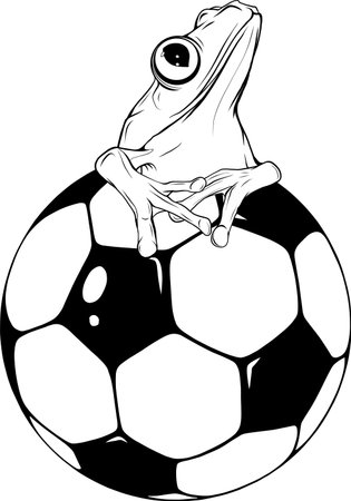 vector illustration of monochrome football ball on white backgroundのイラスト素材
