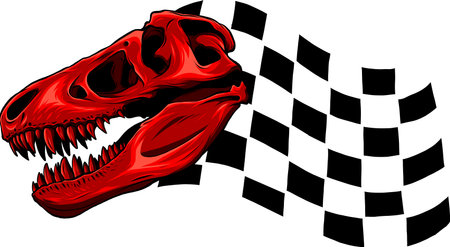 Dinosaur Skull Of T-Rex vector illustration on white background.のイラスト素材