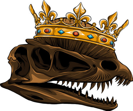 Vector illustration of dinosaur skull with skullのイラスト素材