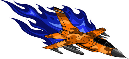 Military fighter jets isolated on background. Vector illustrationのイラスト素材