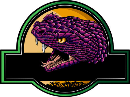 vector illustration of viper snake head logoのイラスト素材