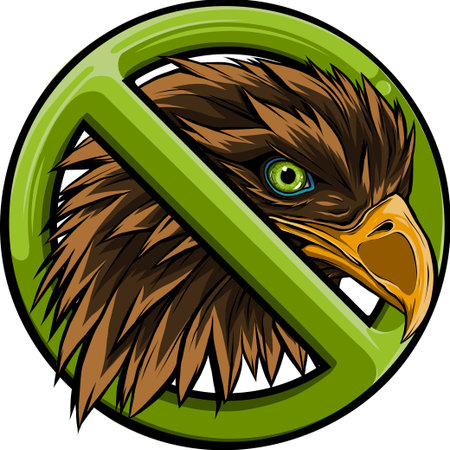 vector illustration of forbidden eagle head on white backgroundのイラスト素材