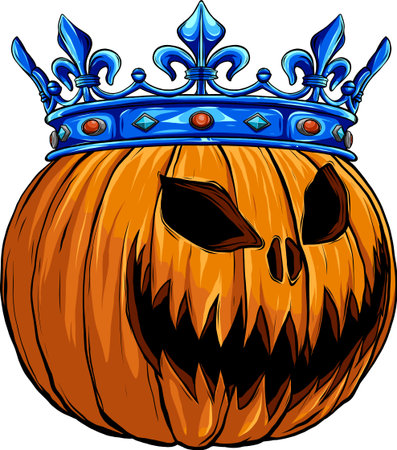 Happy Halloween Pumpkin King vector illustration on white background.のイラスト素材
