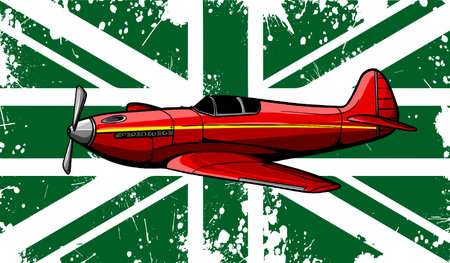 Vector illustration of old fighter plane designのイラスト素材
