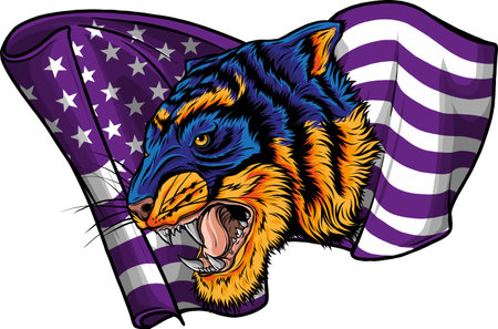 tiger head in detailed style vector illustration designのイラスト素材