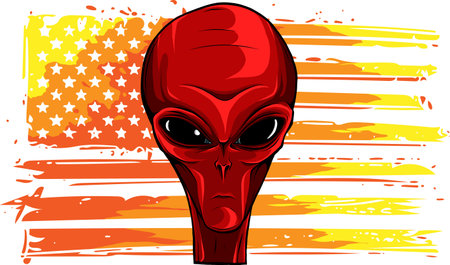 Alien head. vector illustration design of extraterrestrial humanoidのイラスト素材