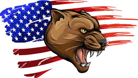 animal head of Cougar vector illustration designのイラスト素材