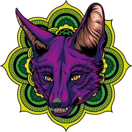 Fox head mascot vector illustration design artのイラスト素材