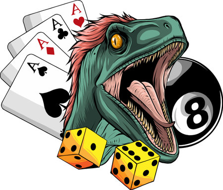 Velociraptor Dinosaur Vector Illustration on white backgroundのイラスト素材
