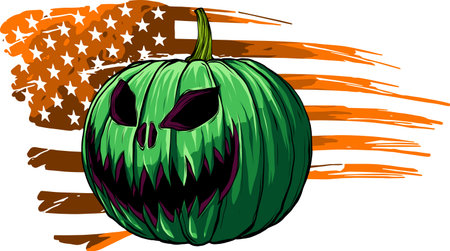 Halloween pumpkin in flat style vector illustration designのイラスト素材
